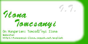 ilona tomcsanyi business card